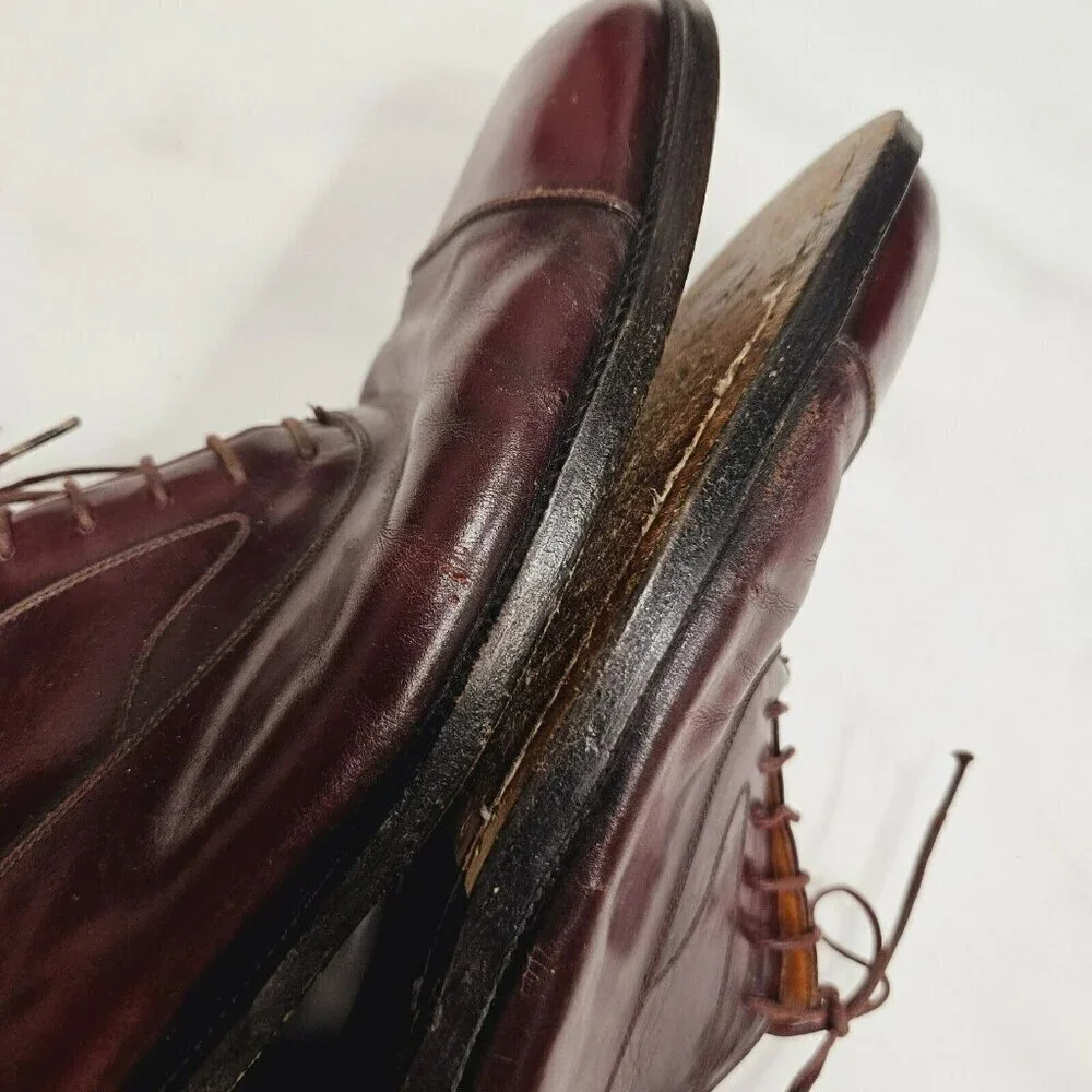 Salvatore Ferragamo Men's Padova Oxford‎ Sz 13 B Merlot Calfskin Dress Shoe FLAW